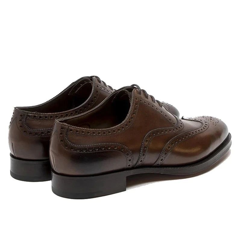 Oxford Brogue Stijl Trouwjurk Formele Beste Schoenen Kantoor Bruidegom Handgemaakte Zakelijke Ontwerper Man - Bruin