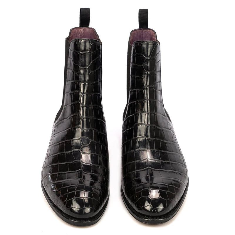 Winter Herenlaarzen Schoenen Werklaarzen Voeg Fluwelen Designerschoenen Toe Heren Warm Antislip Echt Leer - Zwart