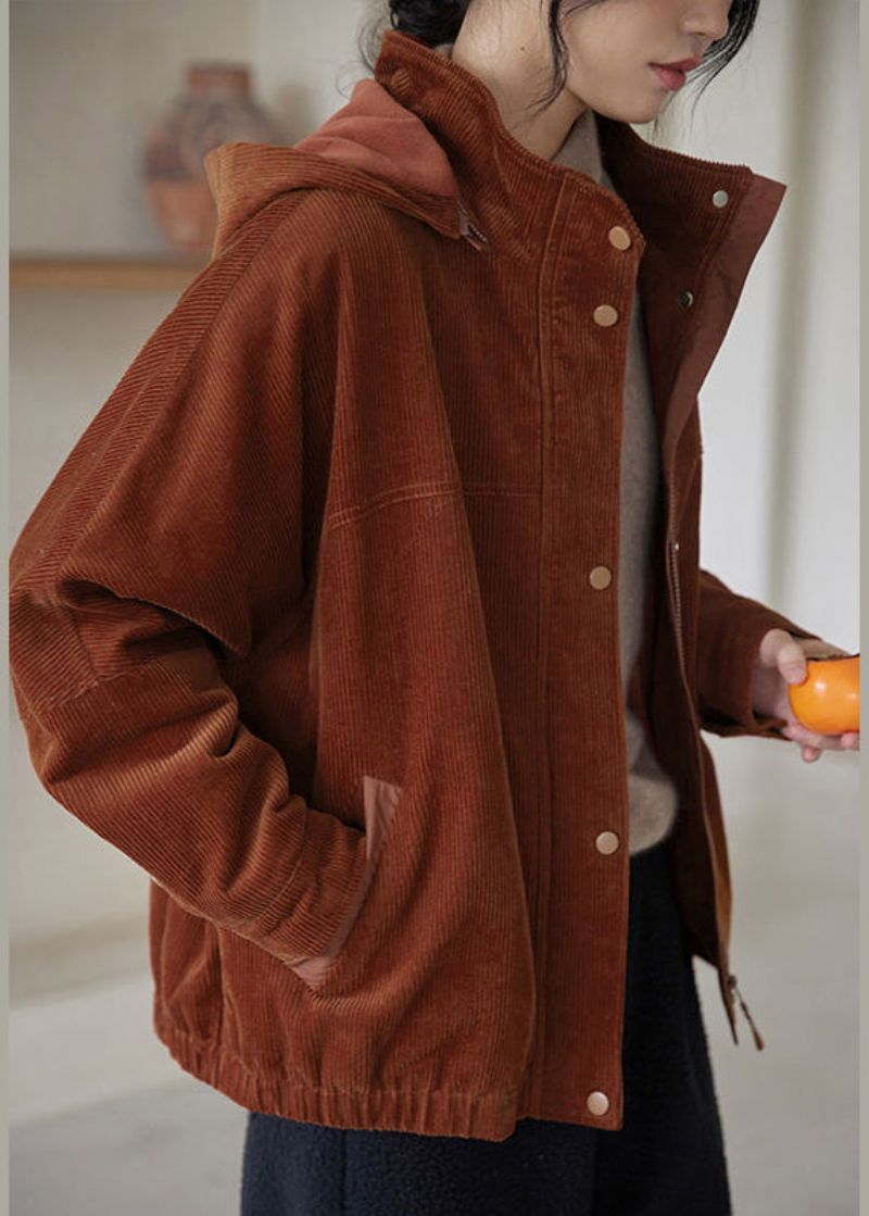 Boho Bruin Oversized Patchwork Warme Fleece Corduroy Jassen Winter - Dames winterjassen