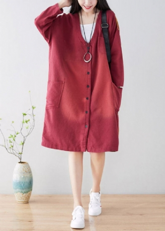 Plus Maat Franse Rode Zakken Casual Jas Lente