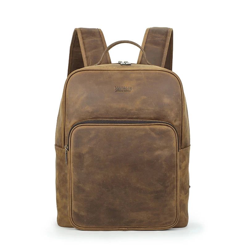 Vintage Herenrugzak Designer Lederen Rugzakken - Koffie