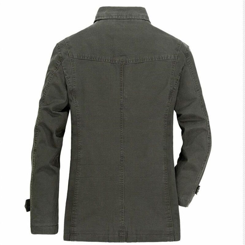 Militaire Blazer Jas Heren Lente Herfst Casual Katoen Gewassen Jassen Leger Bomberjacks Denim Cargo Geul - Kaki
