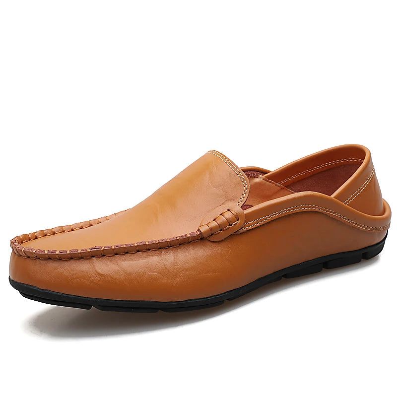 Herfst Winter Warm Bont Lederen Flats Loafers Heren Mocassins Casual Schoenen - Zwart