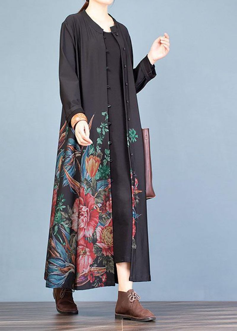 Elegante Casual Jas Herfst Damesjassen Zwarte Prints Trenchcoats - Roze