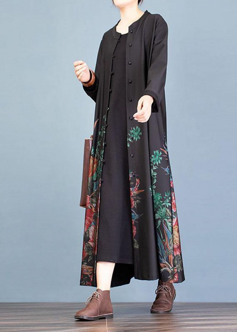 Elegante Casual Jas Herfst Damesjassen Zwarte Prints Trenchcoats - Roze