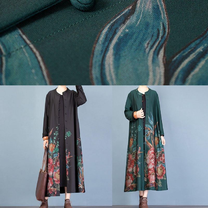Elegante Casual Jas Herfst Damesjassen Zwarte Prints Trenchcoats - Roze