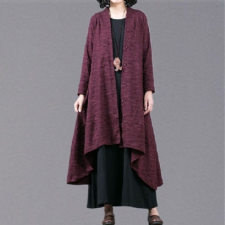 Elegante Paarse Jacquard Maxi-jas Trendy Grote Maten Wijde Trenchcoat Met Asymmetrisch Ontwerp En Fijne Patchwork-jas Met Zoom