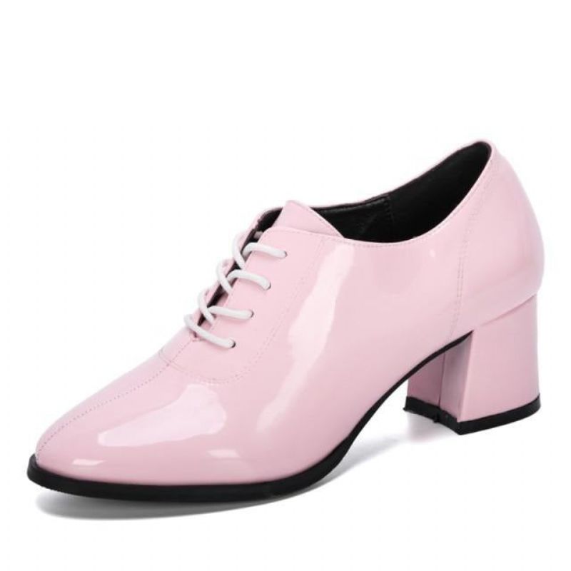 Damespumps Schoenen Dames Ronde Neus Veterschoenen Casual - Donkergrijs