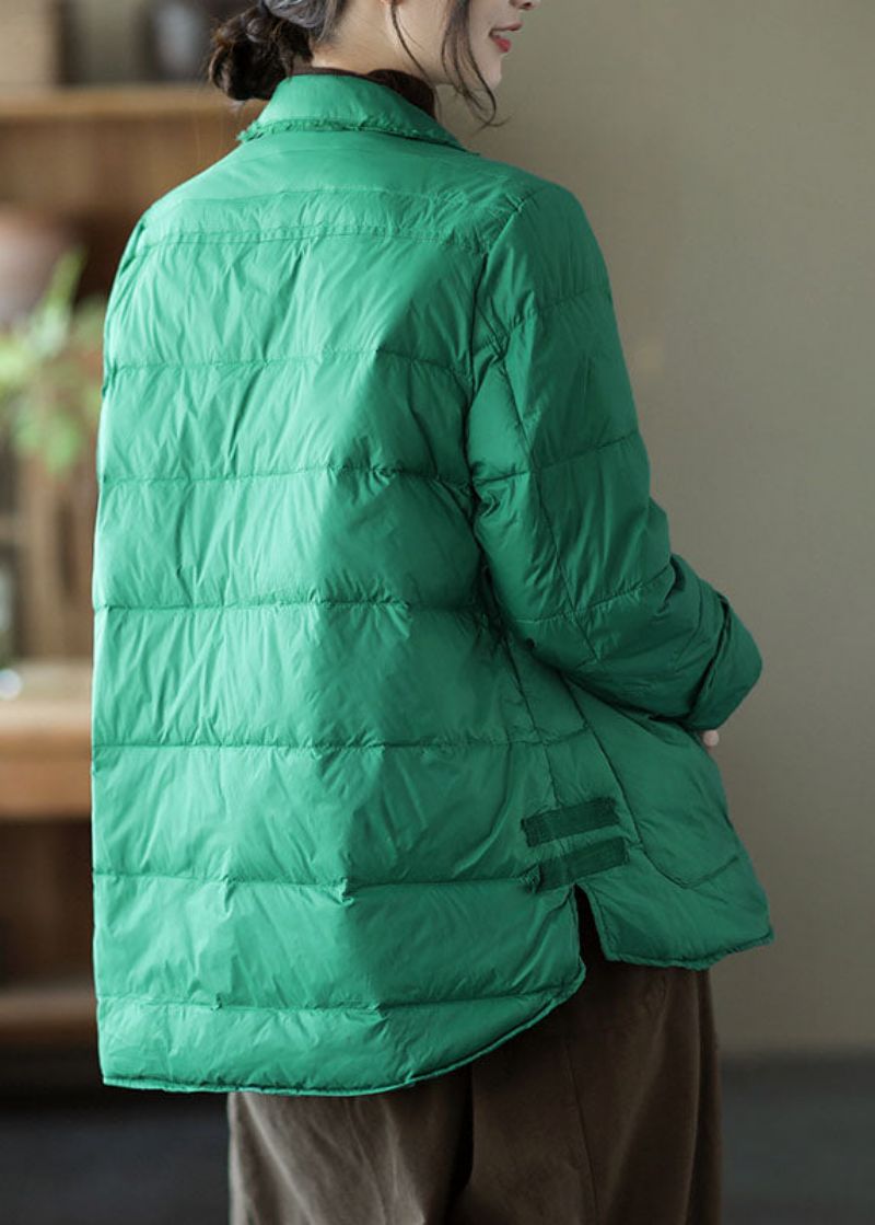 Elegante Groene Zakken Casual Winterdonsjassen - Groen