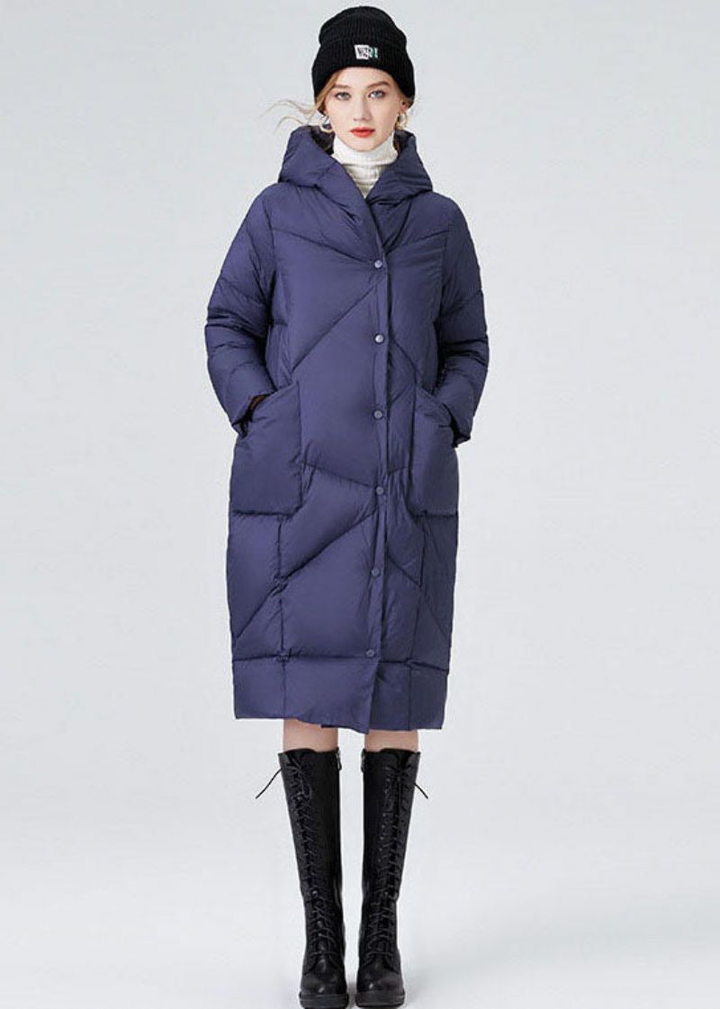 Ingerichte Blauwe Zakken Met Capuchon Dikke Eendendons Canada Goose Jas Winter - Dames donsjacks