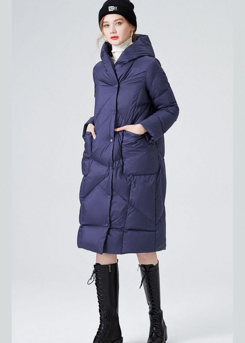 Ingerichte Blauwe Zakken Met Capuchon Dikke Eendendons Canada Goose Jas Winter - Dames donsjacks