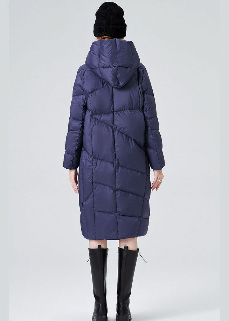 Ingerichte Blauwe Zakken Met Capuchon Dikke Eendendons Canada Goose Jas Winter - Dames donsjacks