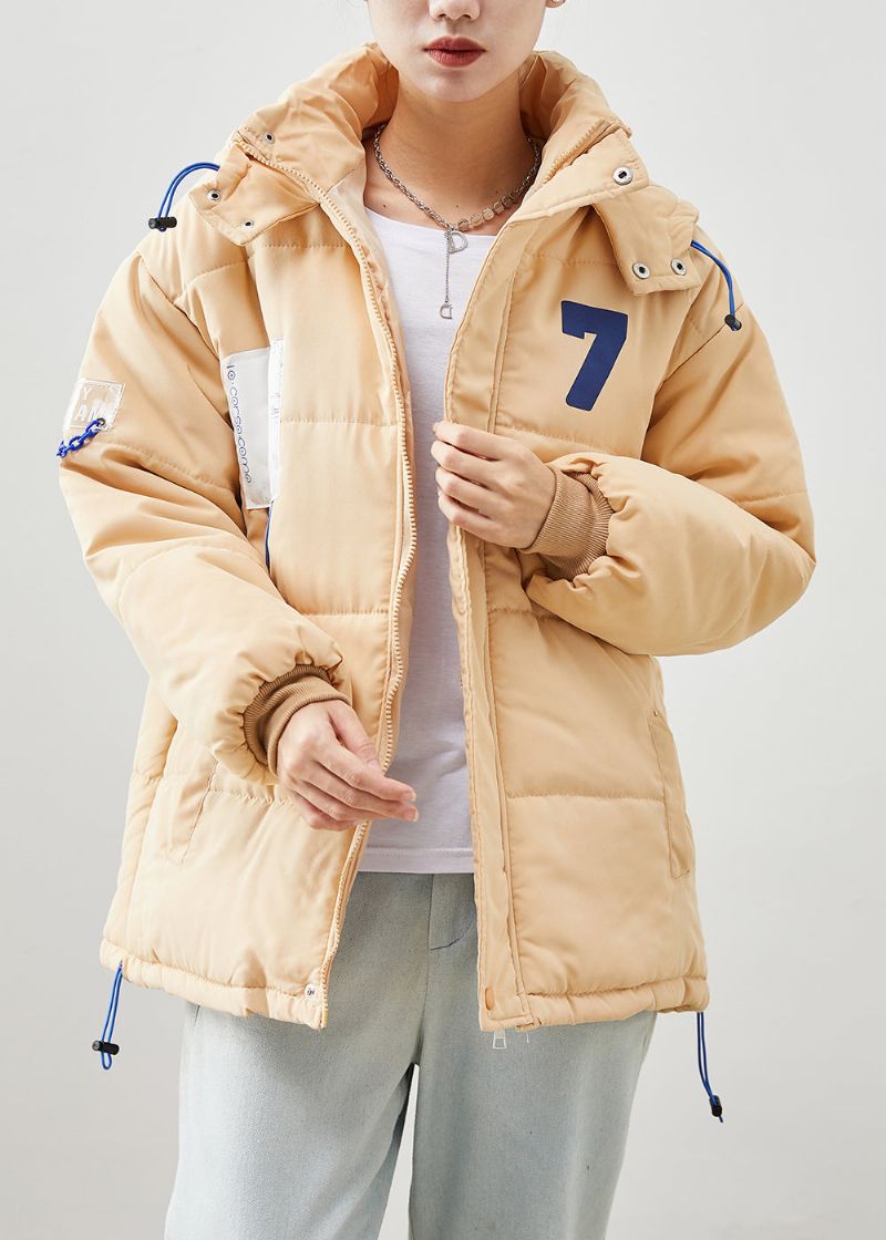 Italiaanse Kaki Oversized Parka's Met Fijn Katoen En Trekkoord Winter - Dames donsjacks
