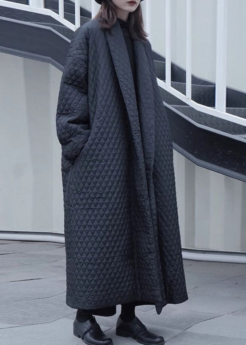 Mooie Zwarte Peter Pan-kraag Oversized Fijne Katoenen Gevulde Pufferjassen Winter - Dames donsjacks