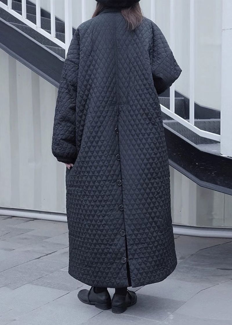 Mooie Zwarte Peter Pan-kraag Oversized Fijne Katoenen Gevulde Pufferjassen Winter - Dames donsjacks