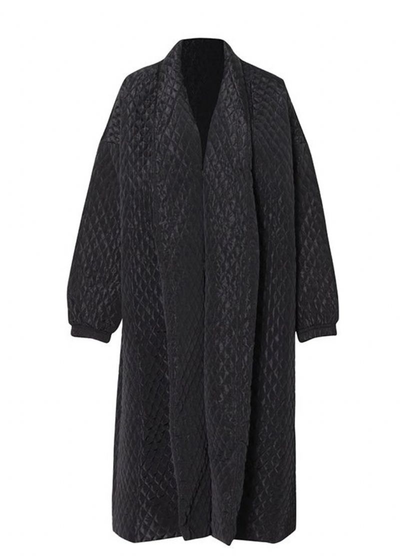 Mooie Zwarte Peter Pan-kraag Oversized Fijne Katoenen Gevulde Pufferjassen Winter - Dames donsjacks