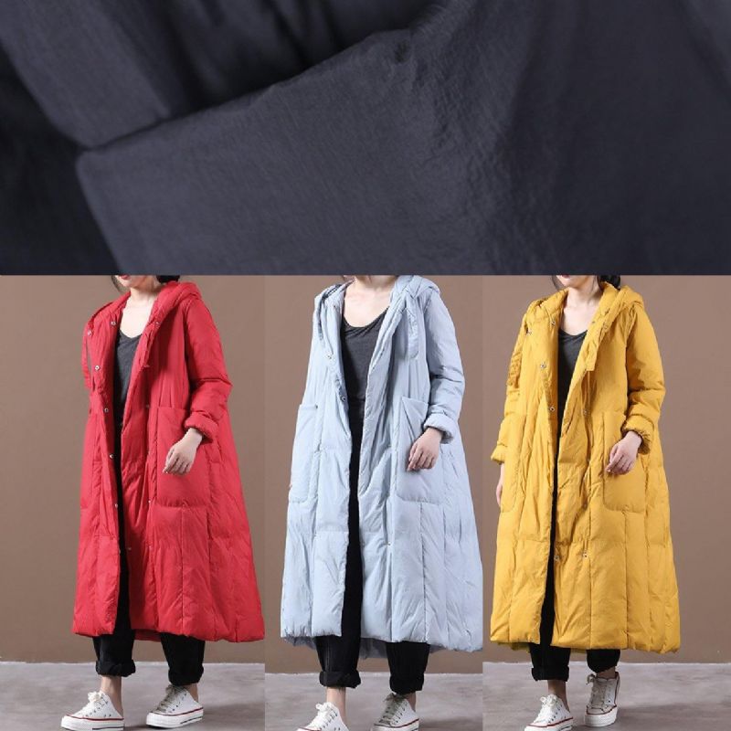 Nieuwe Zwarte Eendendonsjas Oversized Winterjas Met Capuchon Grote Zakken Elegante Jassen - Dames donsjacks