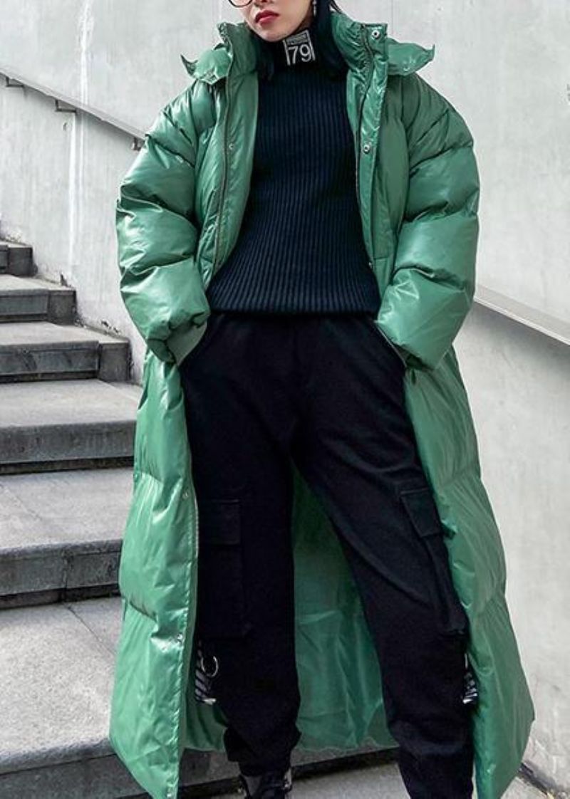 Plus Size Kleding Donsjack Uitloper Groene Winteruitloper Met Capuchon En Ritssluiting - Oranje