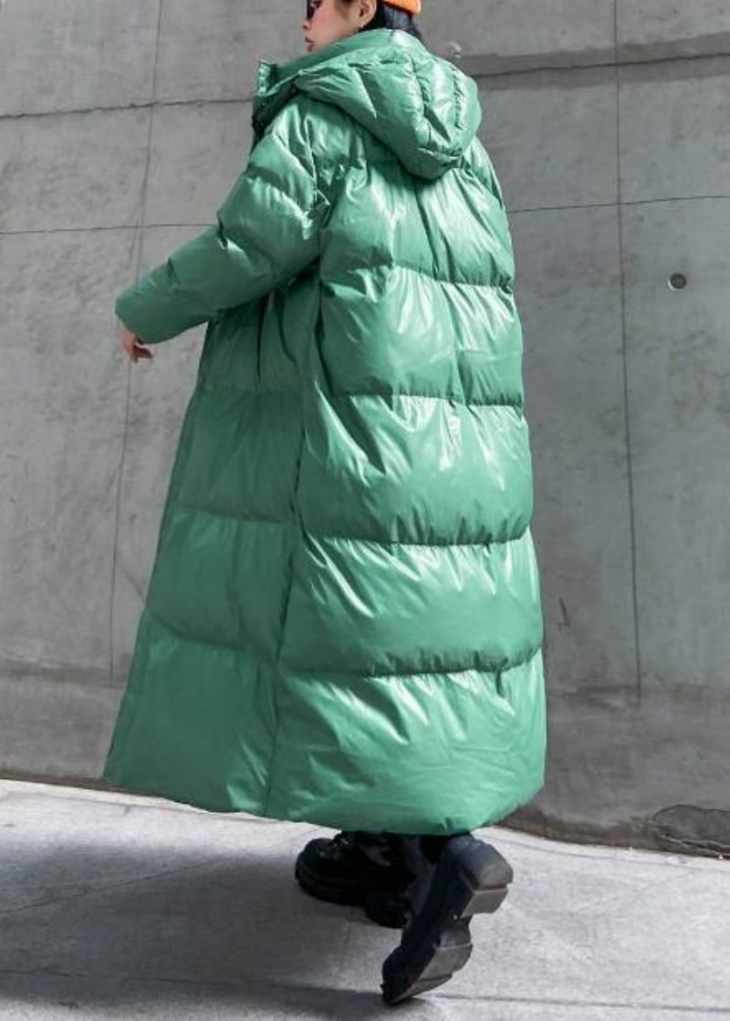 Plus Size Kleding Donsjack Uitloper Groene Winteruitloper Met Capuchon En Ritssluiting - Oranje