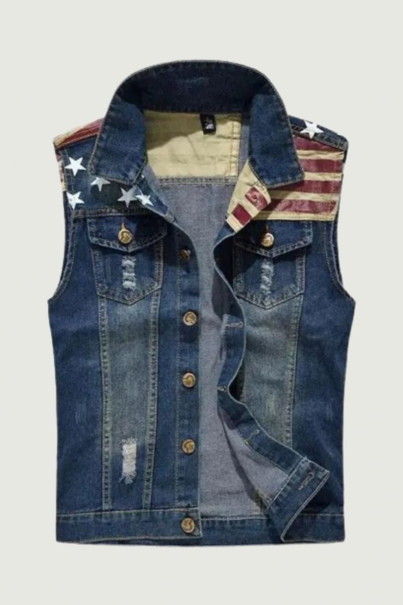Heren Denim Vest Mannelijk Mouwloos Jasje Retro Streetwear Casual Herenvest