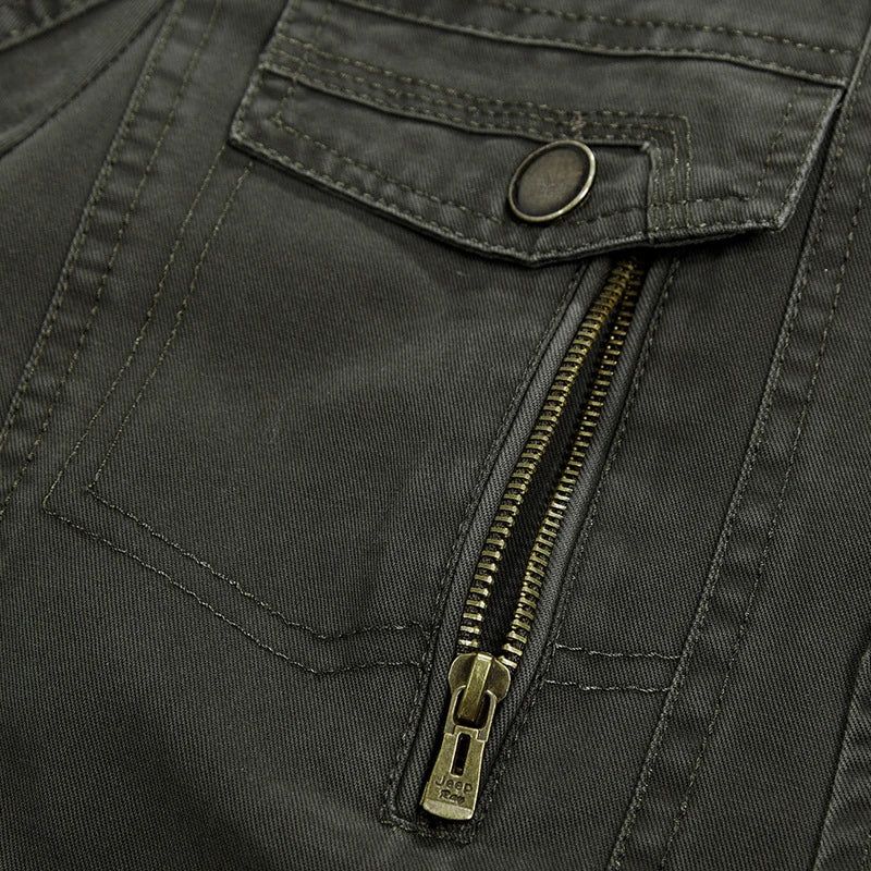 Militaire Blazer Lente Herfst Katoen Casual Colbert Blazers - Kaki