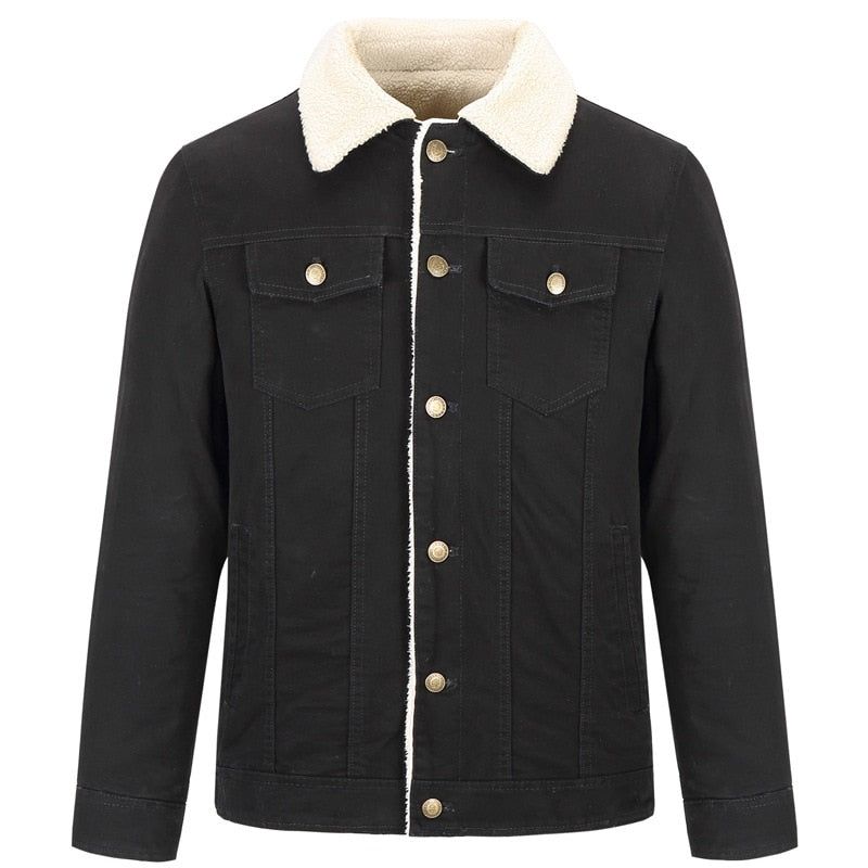 Winter Heren Retro Militaire Tactische Jas Lam Fleece Verdikte Thermische Revers Jas Outdoor Windjack Parka - Legergroen