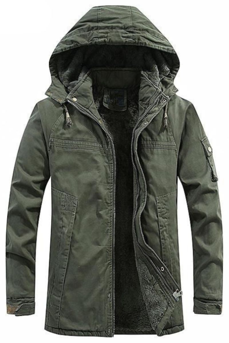 Winter Herenjassen Fleece Warme Winbreaker-jassen Heren Outdoor Dikker Militaire Thermische Jassen Met Capuchon Kleding