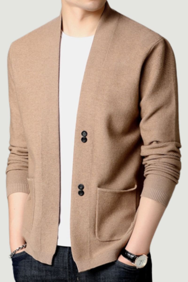 Heren Trui Vest Zakelijk Gentleman Casual Effen Zakken Comfortabele Pasvorm Gebreide Jassen Mannelijke Jaskleding