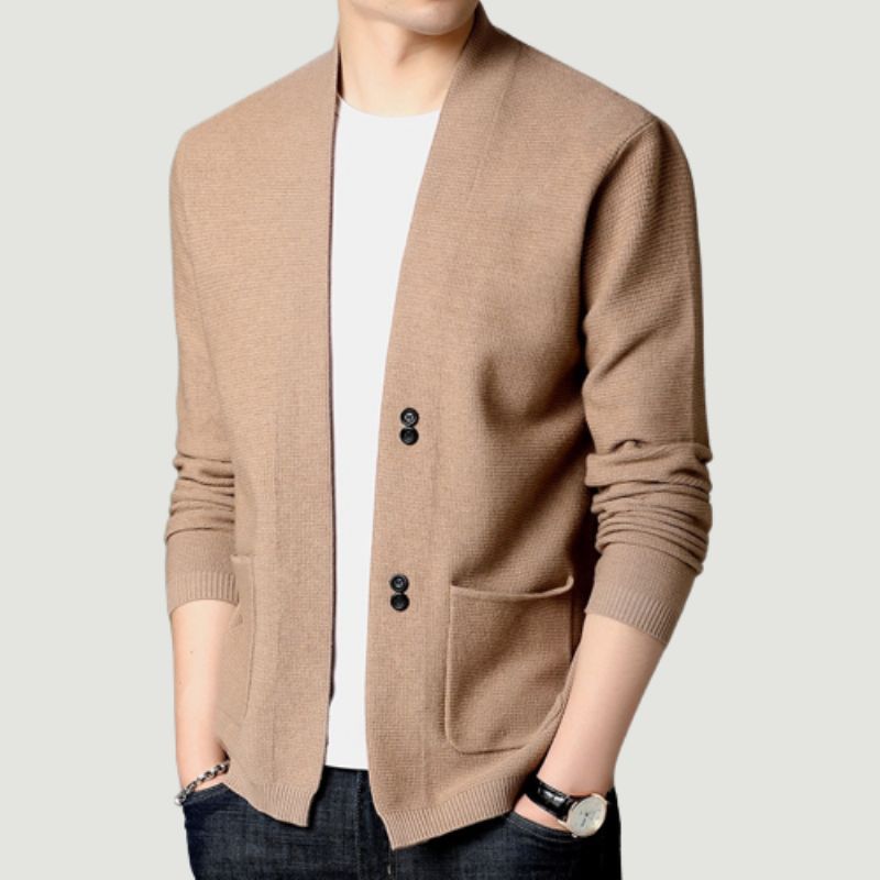 Heren Trui Vest Zakelijk Gentleman Casual Effen Zakken Comfortabele Pasvorm Gebreide Jassen Mannelijke Jaskleding - Zwart