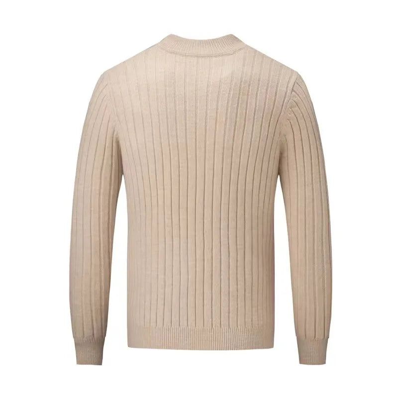 Herfst Winter Gebreide Polo Man Truien Tops Solid Knitwear Kleding Heren Tees - Grijs