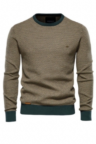 Katoenen Gesplitste Truien Trui Heren Casual Warm O-hals Kwaliteit Gebreide Wintertruien Voor
