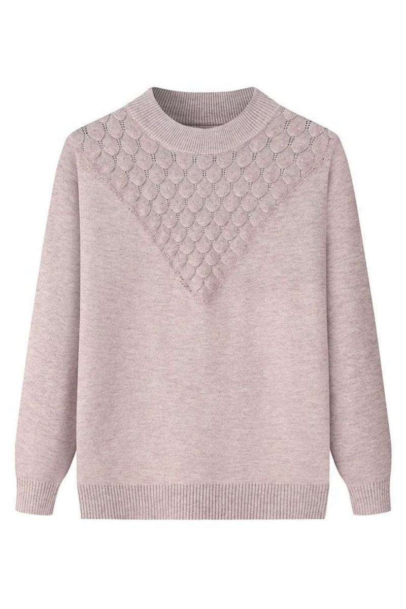 Winter Dames Truien En Pullovers Met Lange Mouwen Effen Splitverbinding Vintage Warme Gebreide Trui