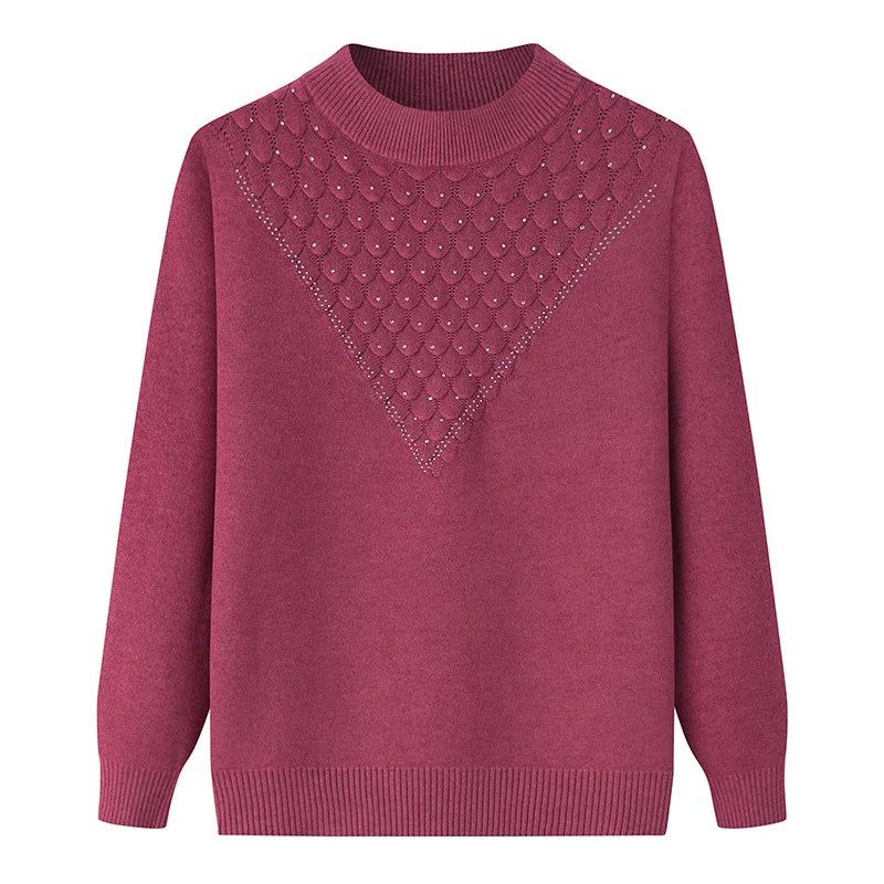 Winter Dames Truien En Pullovers Met Lange Mouwen Effen Splitverbinding Vintage Warme Gebreide Trui - Groen