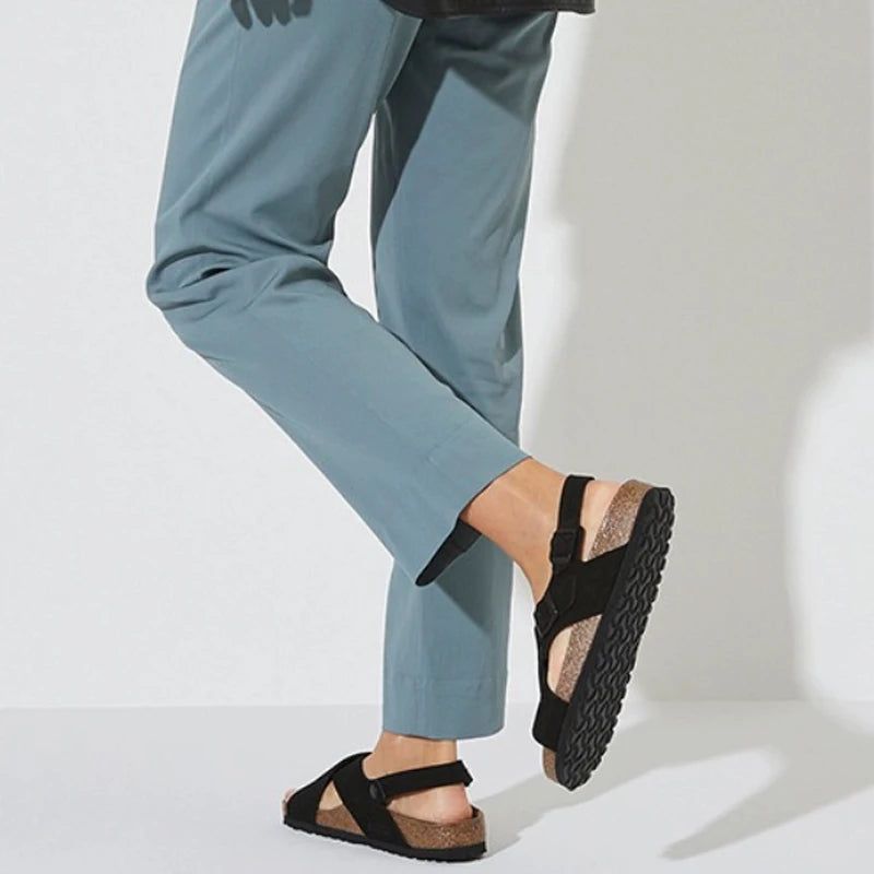 Dames Flats Sandalen Leren Lage Hakken Zomerschoenen Ins Casual Vakantie - Ivoor
